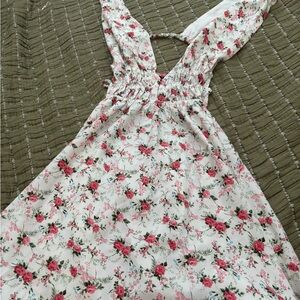 SHEIN Floral Pink and White Dress
